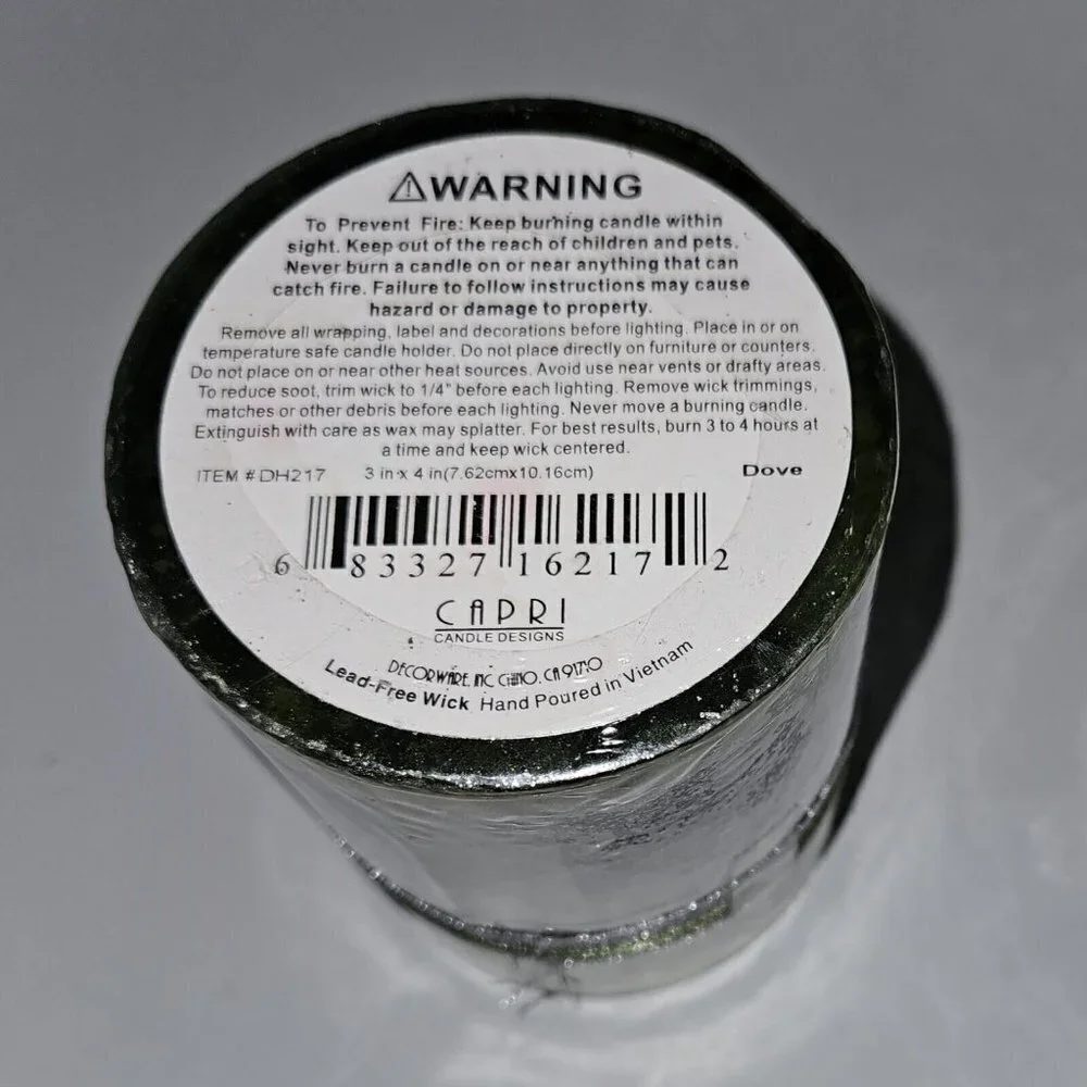 2 VTG Capri Candle Designs Green Pillar Candle Lot Set 4